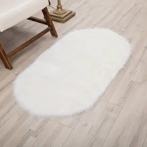 carpet sample furry Comfortable long strip rug for bedroom bedside, cute girly long-pile floor mat for living room sofa, home room carpet