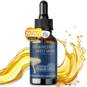 BALM OF GILEAD Frankincense & Sweet Myrrh Therapeutic Rubbing Oil - Instant Diabetic's & Autoimmune Dry Skin Relief & Repair, 2 fl oz Nourishing