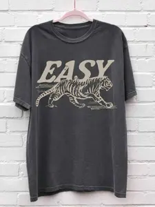 Women's Tiger Print Round Neck Tee, Casual Short Sleeve Crew Neck T-Shirt for Summer, Fashion Women's Top for Daily Wear, Streetwear