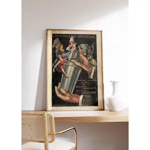 French Cocktail Bar Poster, Funny Bartender Print, Old Book Cover, Large Wall Art, Spirits And Wine Poster, Alcohol Poster, Cocktail Art