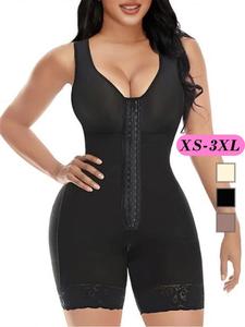 women's contrast lace shapewear romper, elegant hook & eye closure contrast mesh shaper for daily wear, ladies shapewear for all seasons