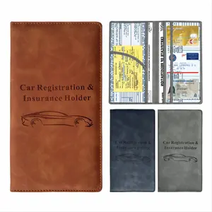 Car Registration & Insurance Card Holder, Car Documents Wallet, 1 Count PU Leather Wallet Style Car Registration Document Holder, Car Interior Accessories