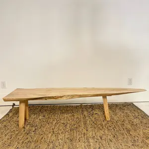Three-legged Live Edge Coffee Table in maple