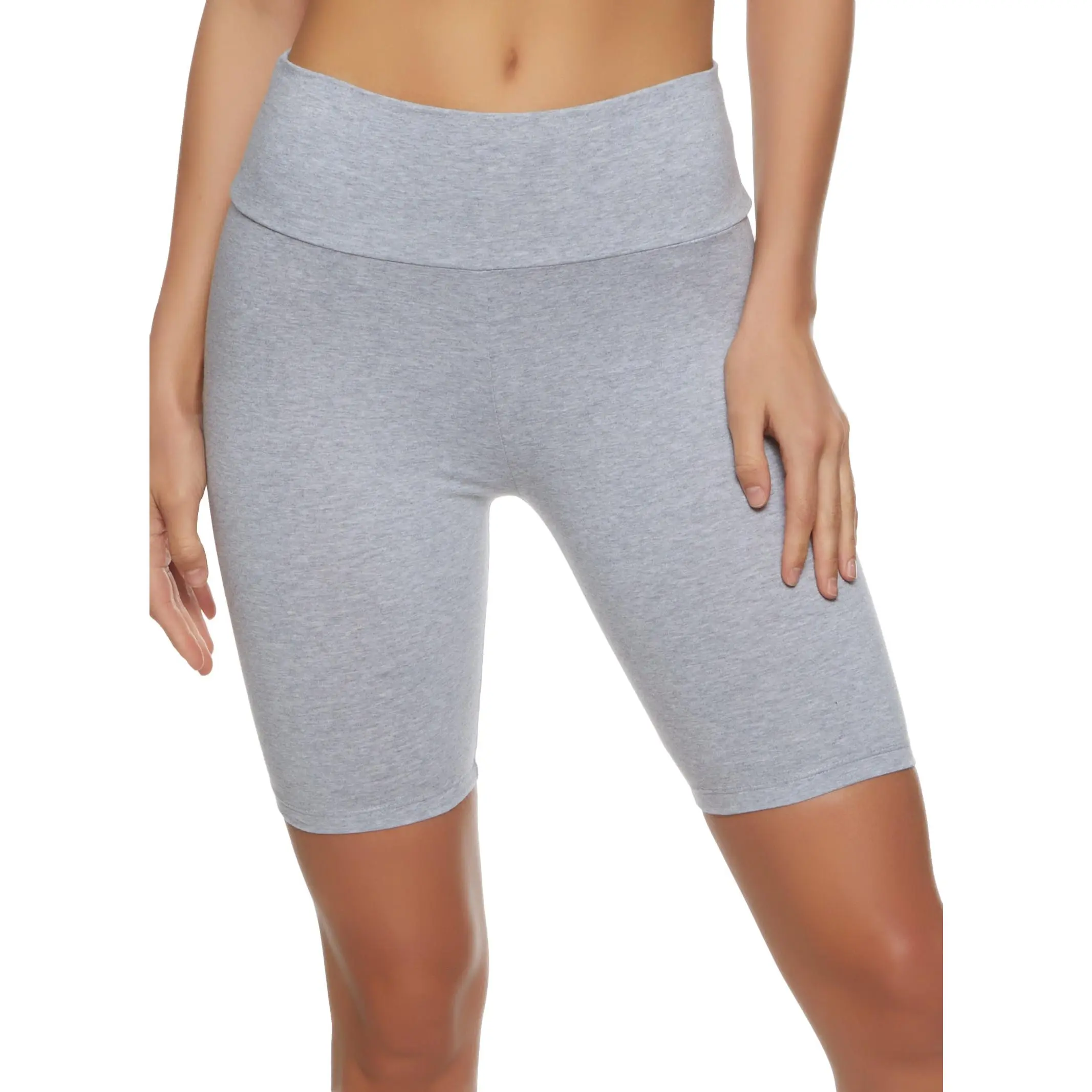 Cotton Wide Waistband Biker Shorts