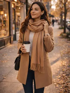 Soft Warm Pashmina Scarf in Beige Cream Black Gray Navy Red Yellow Pink Cozy Versatile Layering or Standalone Use for All Seasons