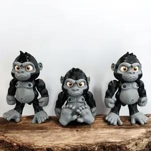 3D Printed Flexi Baby Gorilla 4" - Articulated 3D Printed Gorilla | Fun Desk Buddy | Unique Gift Figurine | Gift Lover