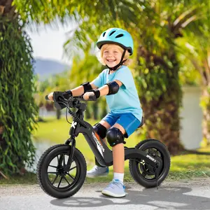 YUNTOPKIDS(Electric Balance Bike for Kids) 150W Electric Bike, 12 Inch Tire with Adjustable Seat for Ages 3-5, Up to 5.6 Miles, 3 Speed Modes & Rear Disc Brake, Lightweight Ride On Toy for Kids (Black).