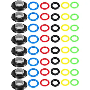 48 Pieces O-Ring Power Pressure Washer Kit 6 Sizes Sealing Stainless Steel Filter for Power Pressure Washers, Pump, Hose, Gun, Wand and Lance