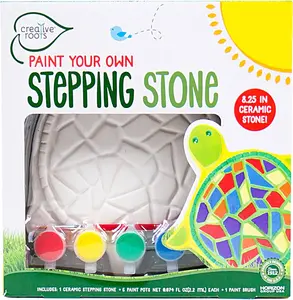 Creative Roots Mosaic Turtle DIY Stepping Stone Kit, Includes Ceramic Stone & 6 Vibrant Paints for Kids Ages 8+ Horizon Group USA