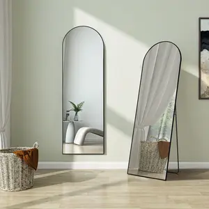 CONCETTA 2 size Arched Full Length Mirror, Full Body Standing Mirror Floor Mirrors, Black and gold CONCETTA 2 size Arched Full Length Mirror, Full Body Standing Mirror Floor Mirrors, Black and gold