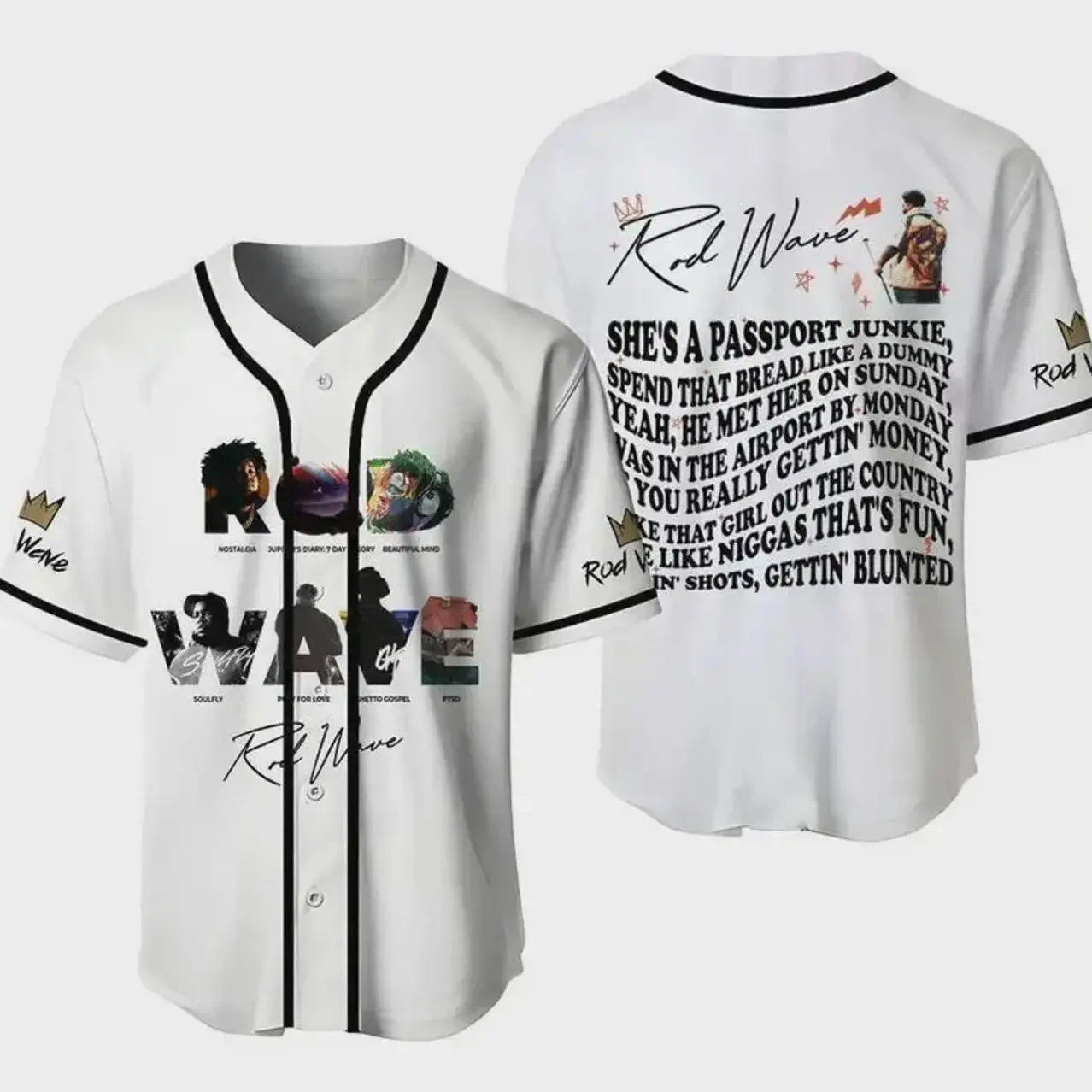 Personalized Rod Wave Baseball Jersey, Concert Tour, Last Lap Tour Jersey, Rod Wave Rapper