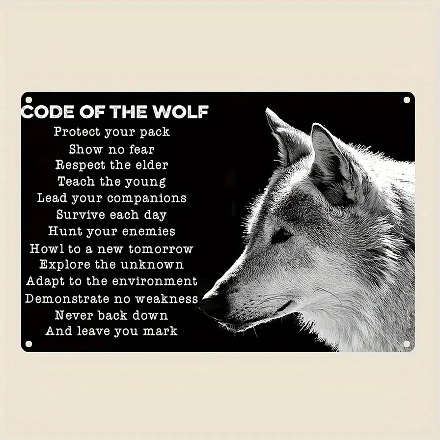 1 piece Wolf inspiring quote Wall Art Animal Wolf Art poster Wolf Wall Art for Office decowaterproof and weatherproof decoration, perfect for universities, bathrooms, caves, bars, cafes, garages, farmhouses, man caves - black vintage poster gifts