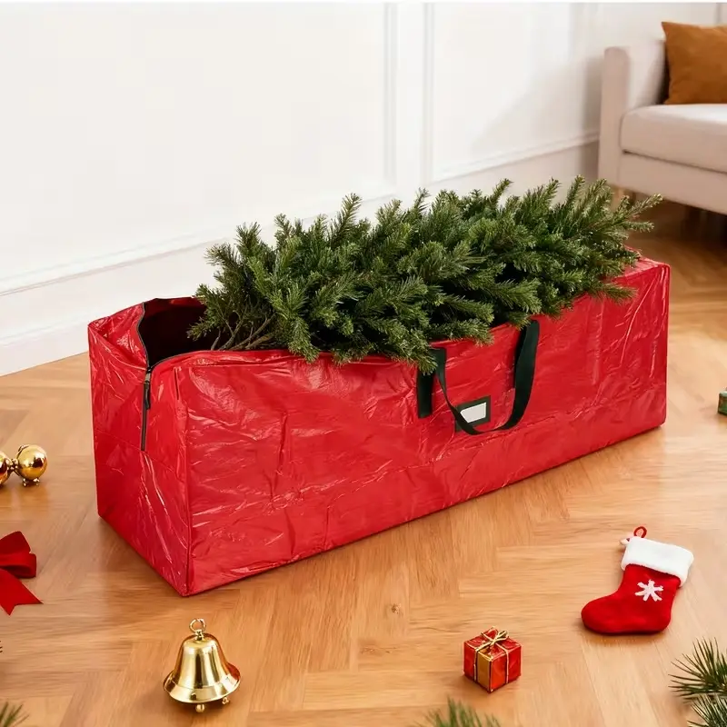 Durable Large Christmas Tree Storage Bag - Heavy Duty Extra Large Artificial Xmas Holiday Tree Bag for 7.5 ft / 9 Ft Christmas Tree, with Reinforced Handles and Dual Zippers Wide Opening