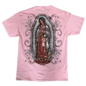 Silver Glitter Pink Virgenita T-shirt Round Neck Comfortable Cotton Fabric Casual Graphic Vingate Tee Gift for Men Women