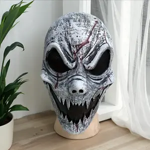 Halloween Scary Ghost Spooky Devil Mask Masks Latex Horror Bucktooth Demon Masks Costume Cosplay Props For Adult Black