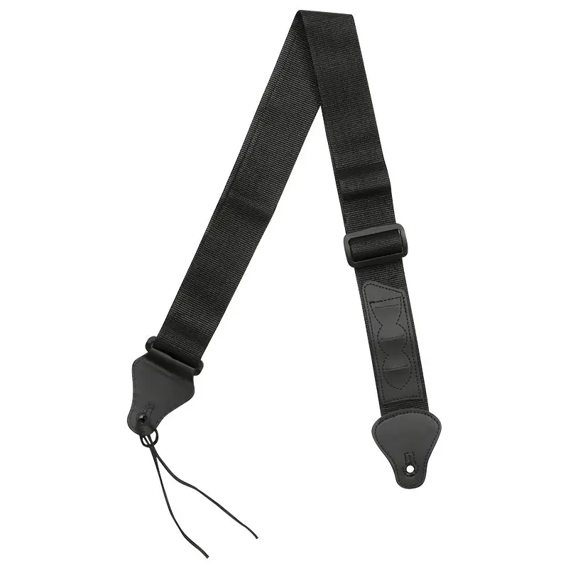 Nylon Guitar Strap for Acoustic, Classical, Electric & Bass Guitars - Black