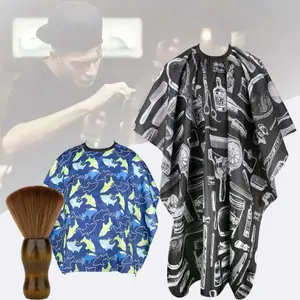 [Hand Tools Kits] 1 Set Hair Cutting Barber Cape Kit,Professional Haircut Salon Cape for Men Women Younger with Neck Duster Brush,Halloween Christmas Party Gifts