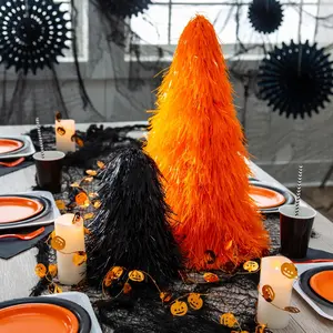 Halloween Orange & Black Trees & Jack-O'-Lantern Garland Set - 3 Pc.