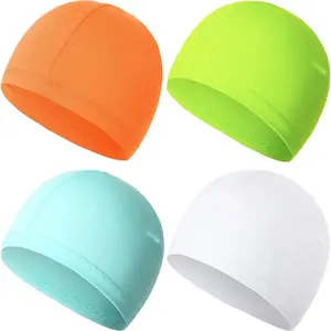 4 Pieces Breathable Skull Cap Beanie Hats Running Cycling Helmet Liner Sleep Hats for Men Women