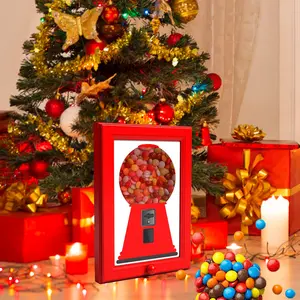 Manual Lever Candy Dispenser & Photo Frame, Vintage Gum Machine Decor, No Power Needed, Non-Toxic Snack Storage Box, Perfect Gift