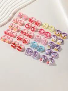 10pcs New Colorful Cartoon Hair Ties for Girls, Sweet Soft Cute Cartoon Bowknot Ponytail Holders, No Damage Elasticity, Daily Use Fashion Accessories Elastic Hair Accessory