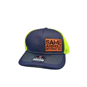 Funny Quote "Same A Different Day" Mesh Trucker Hat - Unisex Adjustable Snapback Baseball Cap, Two-Tone Color Block Casual Streetwear Hat for Men Women, Ideal for Work, Travel & Everyday Use