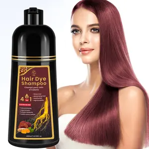AOAO Burgundy Hair Dye Shampoo – 4-in-1 Plant-Based Color & Care!  Shine, Moisturize, Strengthen & Lasting Color. Perfect for Gray Coverage & Dry Hair