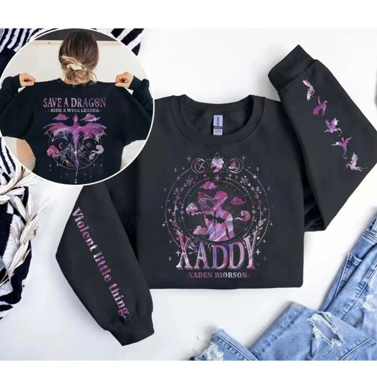 Xaden Riorson 4-Sided T-Shirts, Crewneck Sweatshirts & Pullover Hoodie, Trendy Xaddy Shirt, Xaden Fourth Wing Fan Shirt, Onyx Storm Merch, Dragon Rider TShirt, Iron Flame, Basgiath War College, Should I Get the Wingleader Sweater DGRT