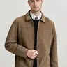 Men's Casual Jacket, Zipper Closure, Collar Design, Simple Versatile Light Business Style, Easy Care Faux Suede Fabric, Spring & Fall Coats