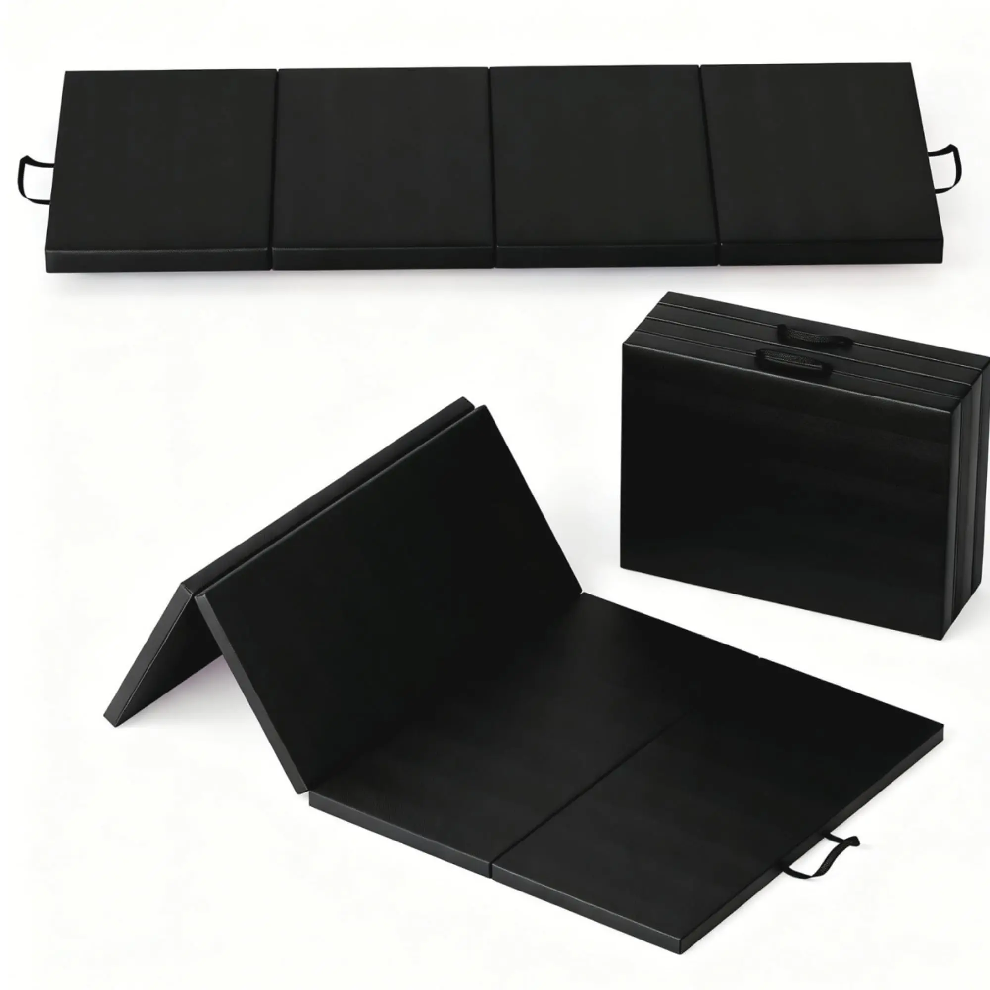 Garvee 6x2Ft Thick Folding Gymnastics Mat with Carrying Handles - Ideal for Exercise, Yoga, Pilates, Tumbling, and Stretching Workouts