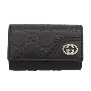 Pre-owned GUCCI Calfskin Small Leather Goods Guccissima Leather Key Holder