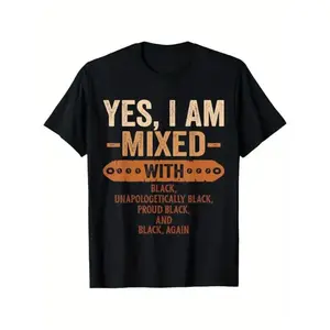 Yes I Am Black History Month BLM Melanin TShirt Unisex Loose Fit Short Sleeve Casual Comfortable 100 Cotton SXXXL Geometric Print Machine Wash
