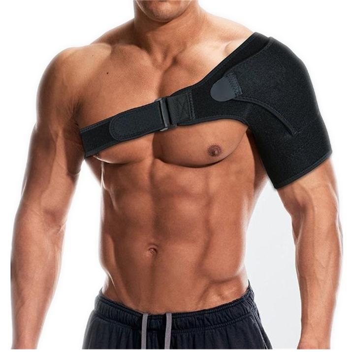 ‌Unisex Shoulder Support Brace with Adjustable Straps Comfortable Compression Pad for Left Right Shoulder Injury Recovery Sports Workout Protection‌ Black