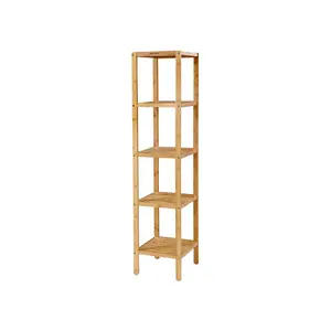 SONGMICS 5-Tier Bamboo Bathroom Shelf,