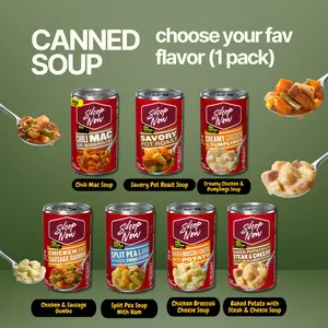 Hearty Beef & Vegetable Soup, Thick Homestyle Ready-to-Eat Meal, Savory Broth Canned Soup, 18.8 oz