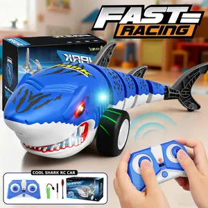 Remote Control Shark Car Toys, RC Cars Simulation Shark With Music and Light, 360° Stunt Drift, Indoor and Outdoor Toys, Birthday Gift for Remote Control Toy Enthusiasts