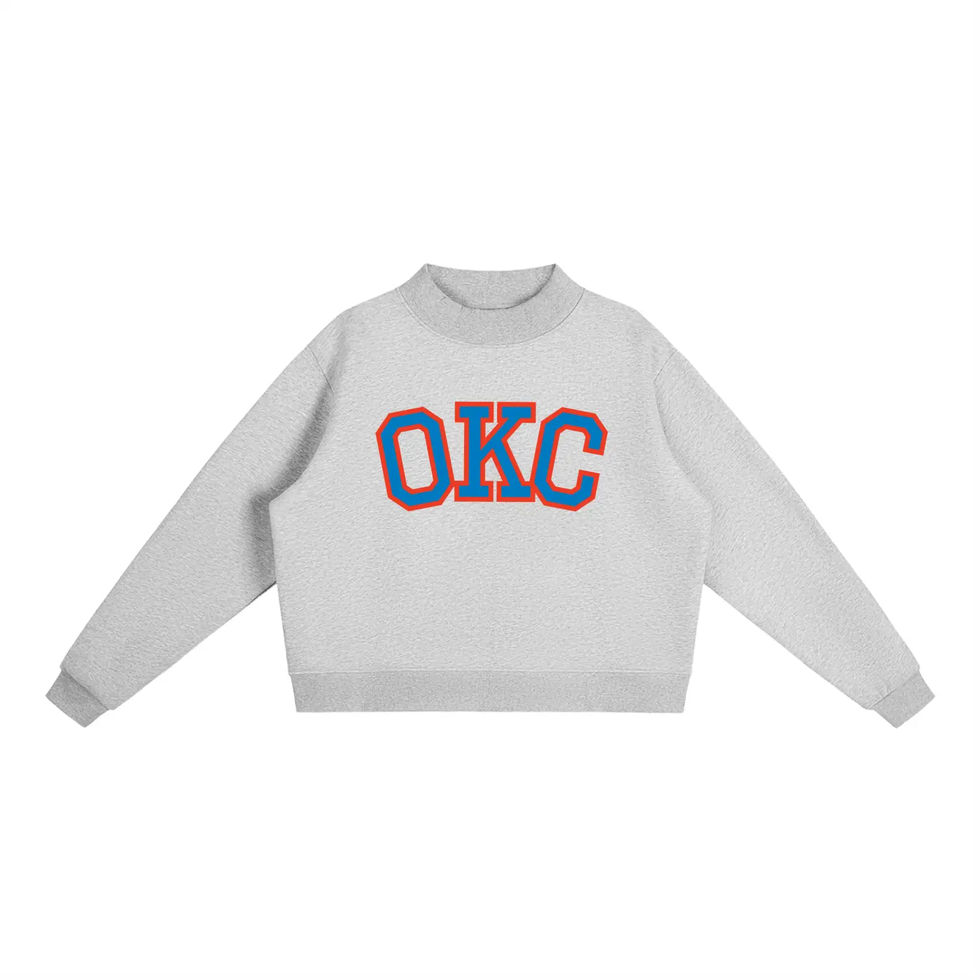 OKC Basketball Fleece Mock-Neck Crew Sweatshirt - Thunder Blue