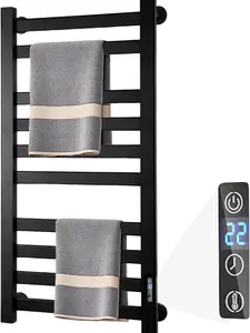 Wall Mounted Towel Rack Warmer with LED Timer - Modern Space Saving Spa-Like Bathroom Upgrade - Heated Towel Rack for Bathroom, Towel Warmer Racks Wall Mounted with Timer & Temperature Multi-Level Adjustments with 10 Bars for Bathroom