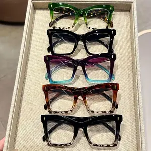 5PCS Women's Fashion Vintage Square Reading Glasses, High-Definition Anti-Fog Design, +1.0 to +4.0 Strength, Lightweight & Durable PC Material, Square Eyed Glasses