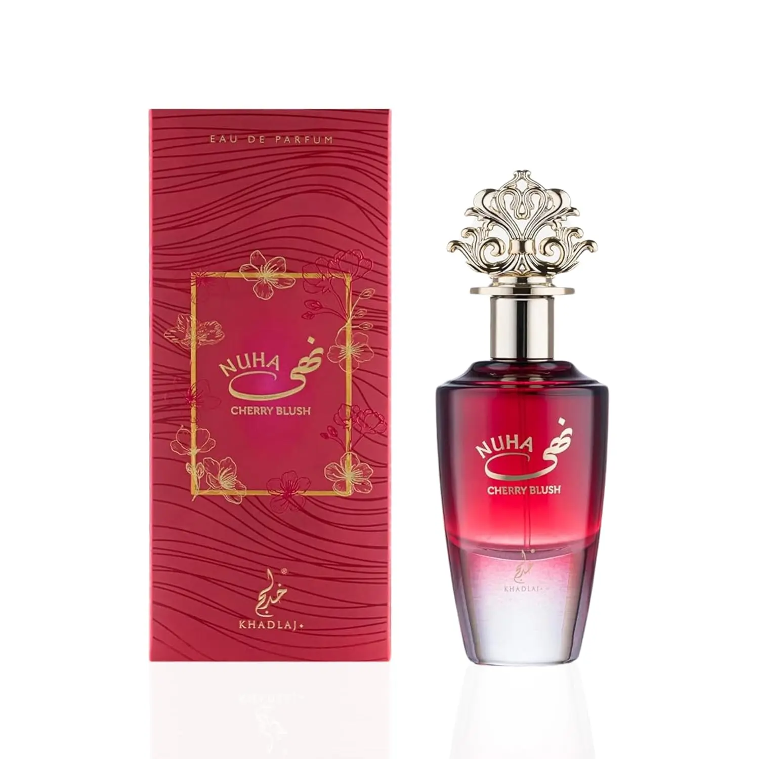 Khadlaj Nuha Cherry Blush Eau de Parfum Spray - Fruity, Floral, Sweet, Woody Long-Lasting Fragrance for Women, 2.87 oz/85 ml