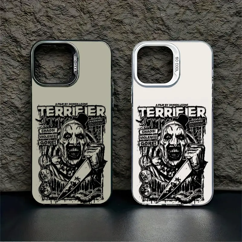 Terrifier Art the Clown Horror Movie Merch Retro Grunge Terrifier For IPhone 17 Pro Max 16 15 14 13 12 11 Pro Max Plus Screen Protector Iphone 16 Pro Max Curious Shockproof Soft Silicone Transparent Acrylic Protective  Anxiety Phone Case Q105
