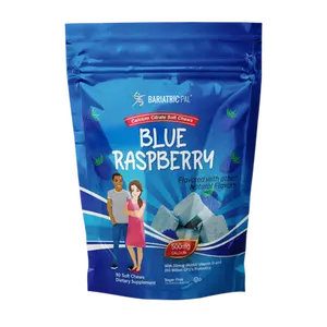 BariatricPal Sugar-Free Calcium Citrate Soft Chews 500mg with Probiotics - Blue Raspberry