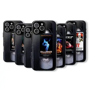 VHS Tape Retro Horror Movie Phone Case, Halloween Tough Case Cover Suitable for iPhone 17-11 Pro Max/Plus and  Samsung Galaxy S23-25