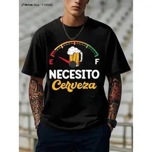 Celebrate with Beer Hilarious Necesito Cerveza T-Shirt Gift Unisex 100% Cotton Top-Grade Digital Print Comfortable & Vibrant Design