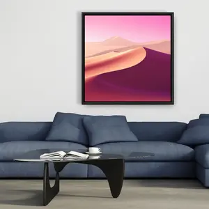 212 MAIN 36x36 in Minimalist Framed Photo Artwork - Blush Pink Calm Dunes Wall Decor for Home Room Accent