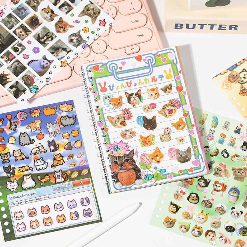 2 Styles Cute Pet Sticker Book – 30 Sheets, 800 Pcs Stickers per Style, Cat & Dog Aesthetic Stickers for Scrapbooking, Journaling, DIY Crafts, Kawaii Planner Stickers, Mother’s Day DIY Gift