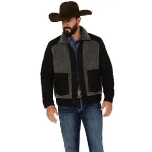 Brothers And Sons Men's Warren Blanket Sherpa Jacket - Basho23o33-Blk
