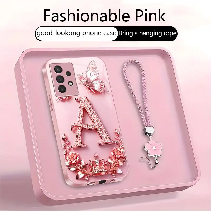 Suitable for [Galaxy A53 5g ] High-end, stylish letter-patterned phone case, 2D printed pattern, not 3D,full-coverage protection, free lanyard included,Purchase now and enjoy free shipping immediately！YM99
