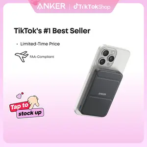 Anker Magnetic Power Bank, Built-In Foldable Stand, USB-C Port on the Side, 5,000mAh Capacity, Perfectly Compatible with iPhone 17/16/15/14/13 Series