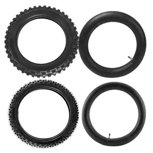 80/100-12 3.00-12 Tire and Inner Tube Rear & 60/100-14 2.50-14 Front Dirt Bike Tire Tube for Motocross Off Road Trail Pit Bike PW80 RM60 RM65 TaoTao DB14 SSR Apollo Coolster JR80 DS80 DRZ110 Off Road